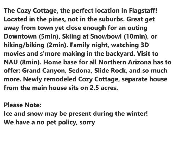The Cozy Cottage แฟลกสตาฟ ภายนอก รูปภาพ